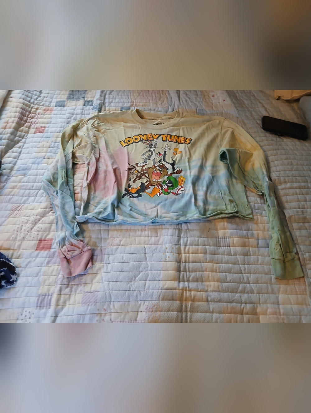 Warner Bros. Looney Tunes Pastel Tie-Dye Crop Top